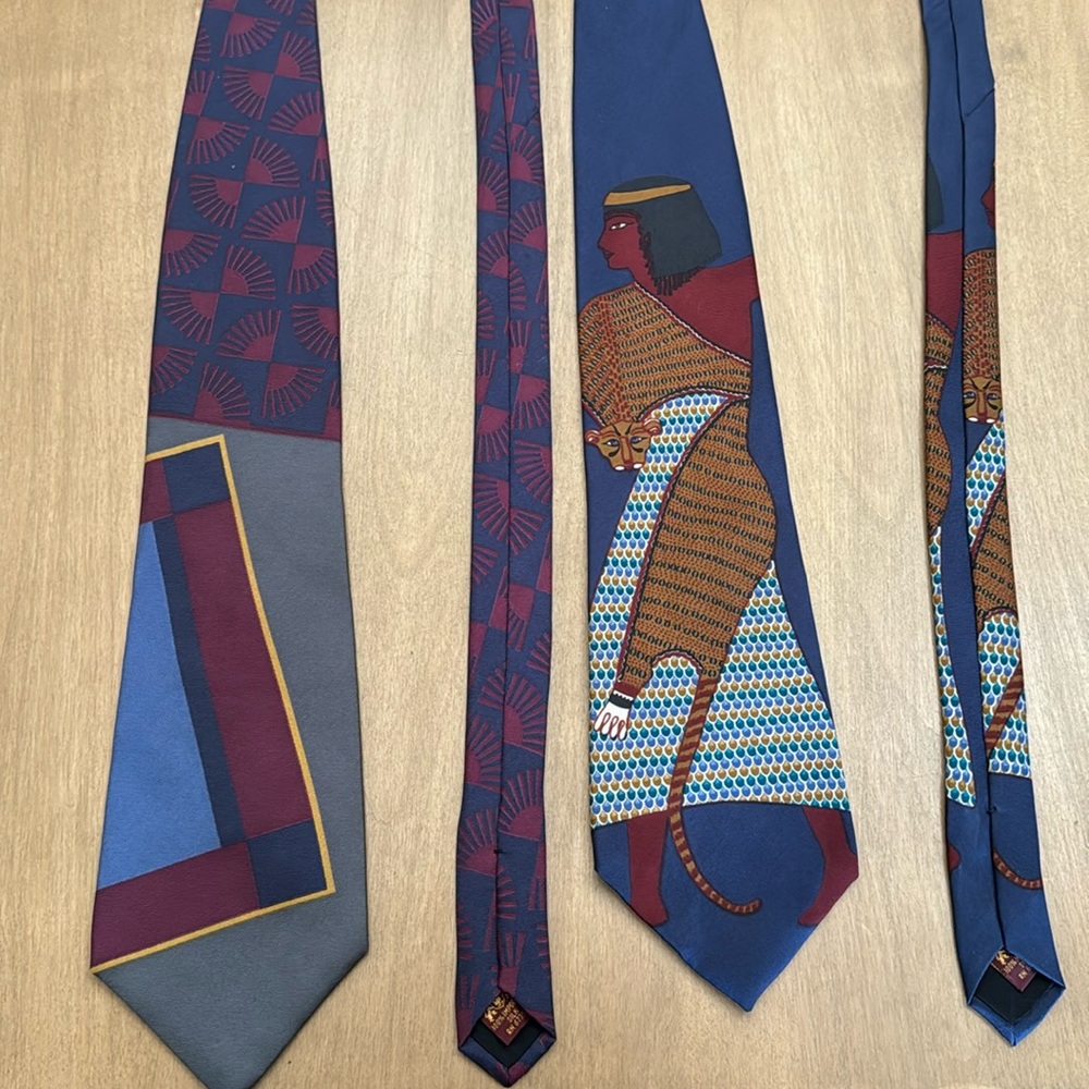 Metropolitan Museum Of Art Silk Neck Ties 2 90’s Vintage